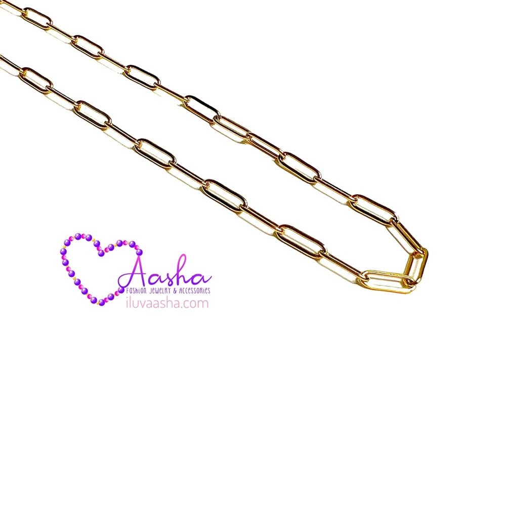 Gold Dainty Paperclip Necklace (14k Gold-filled)